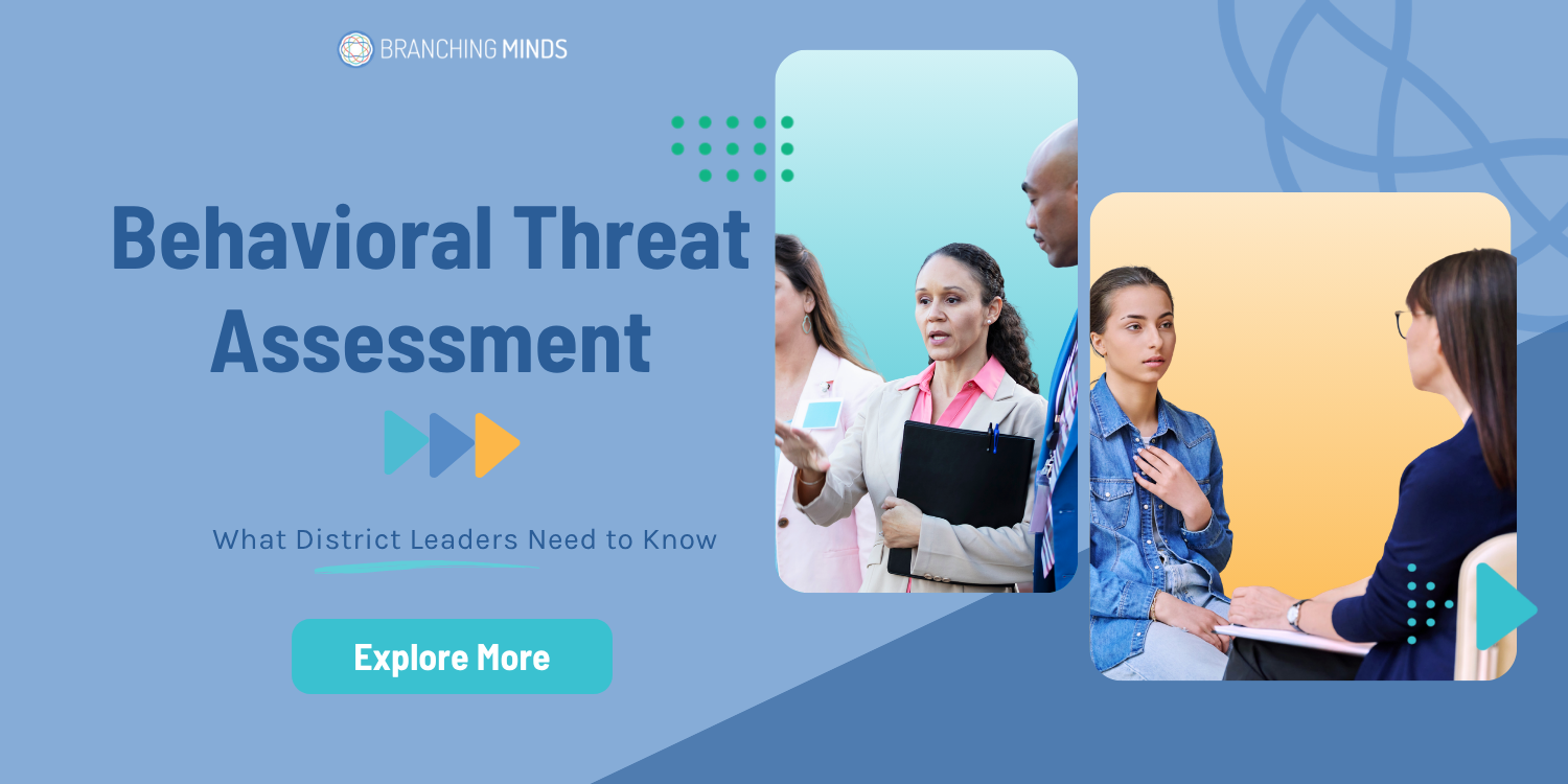 Branching Minds School Safety Resource Center, guides and tools for threat assessment and suicide risk screening