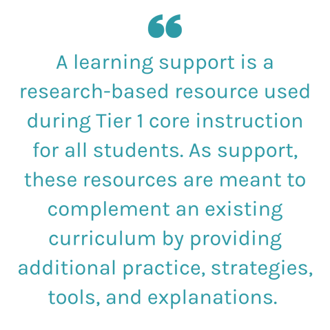 How To Use Learning Supports for Tier 1 Core Instruction in MTSS