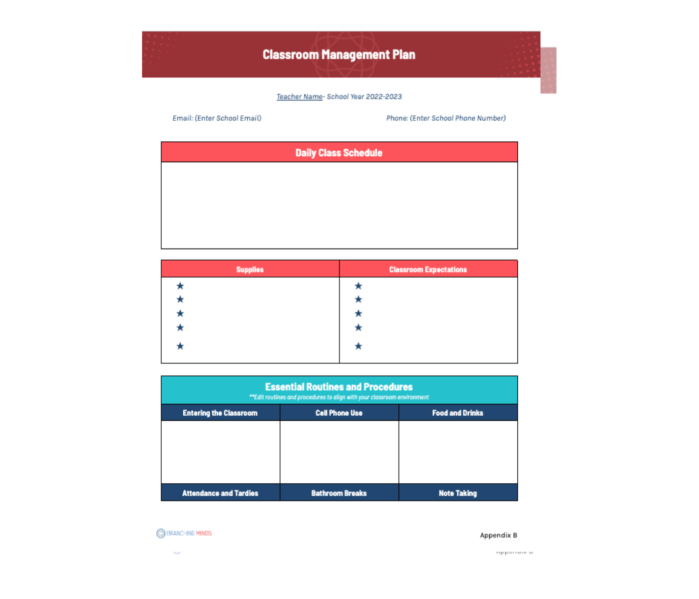 classroom management plan