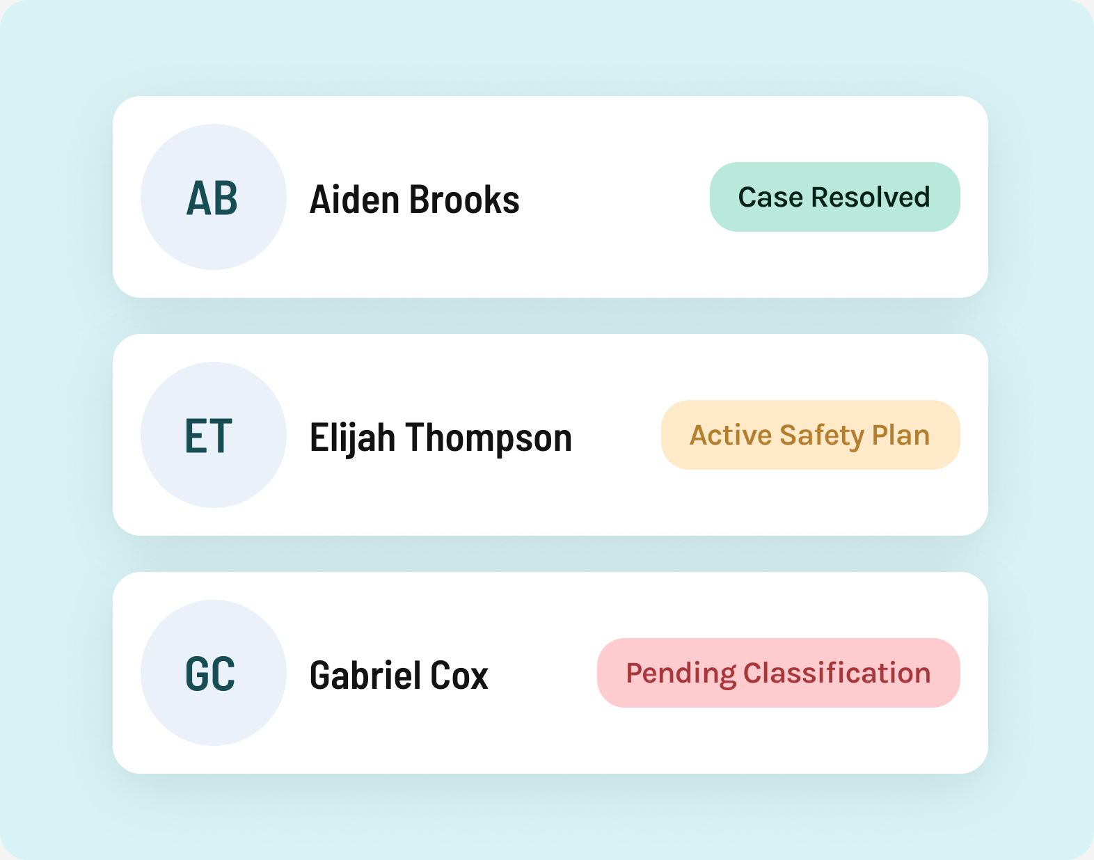 Canopy Case Management student list v-tab-teal block