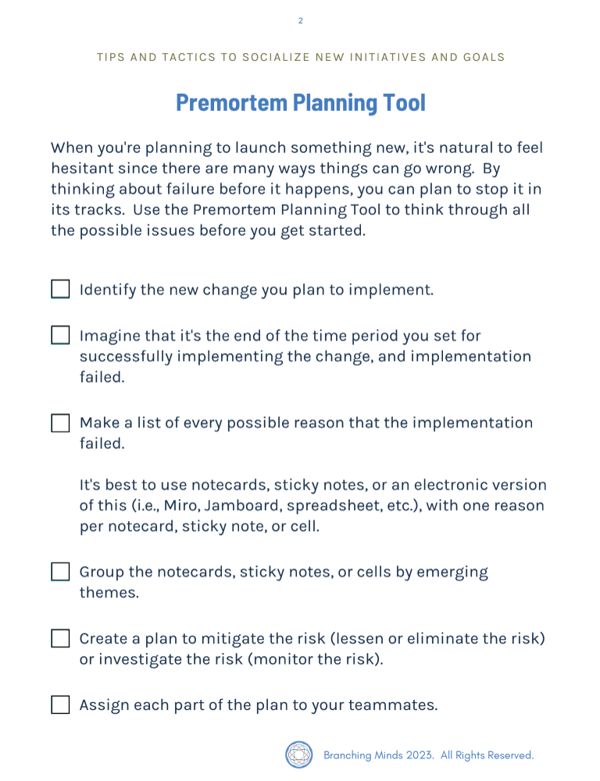 premortem planning tool