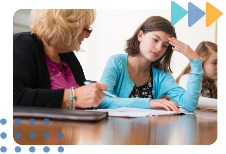 Student and Teacher reviewing Branching Minds behavior insights Student and Teacher reviewing Branching Minds behavior insights