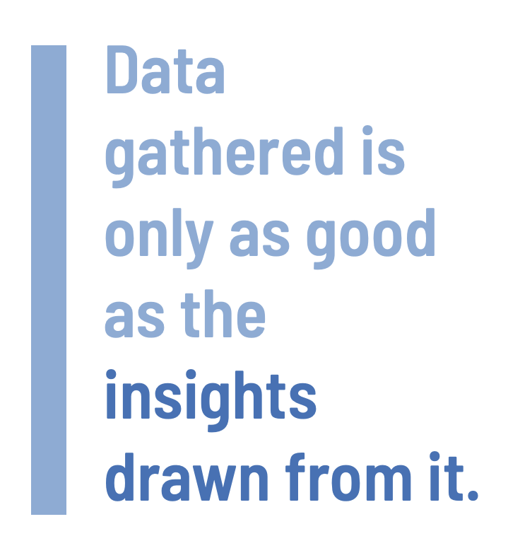 data gathered is only as good as the insights drawn from it